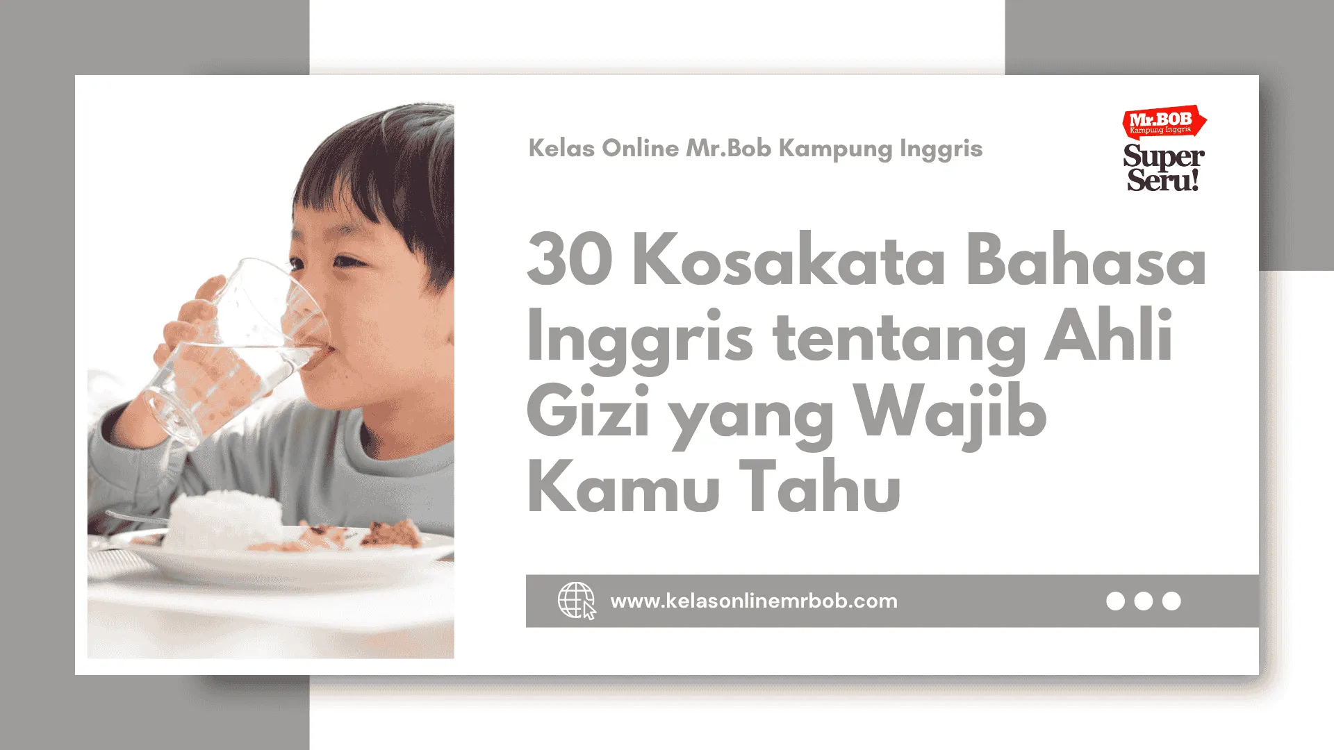 30 Kosakata Bahasa Inggris tentang Ahli Gizi yang Wajib Kamu Tahu - Kelas Online Mr.BOB Kampung Inggris