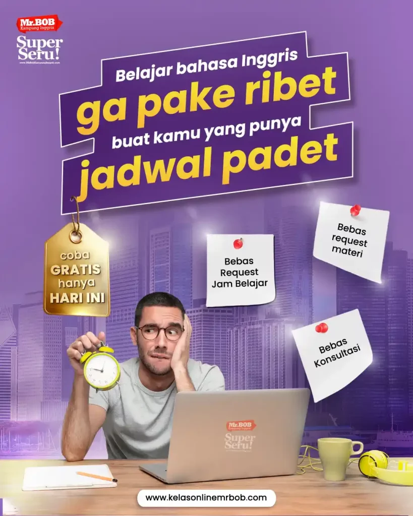 Kelas Online Mr.BOB Kampung Inggris - Trial